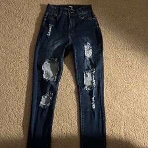 Fashion nova dark denim size 1 jeans, lightly used
